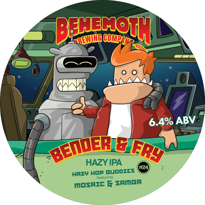 Bender & Fry - Hazy Hop Buddies #24 tap badge