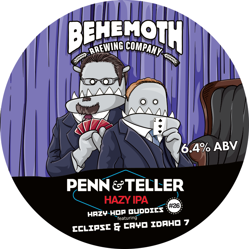 Penn & Teller - Hazy Hop Buddies #26 tap badge