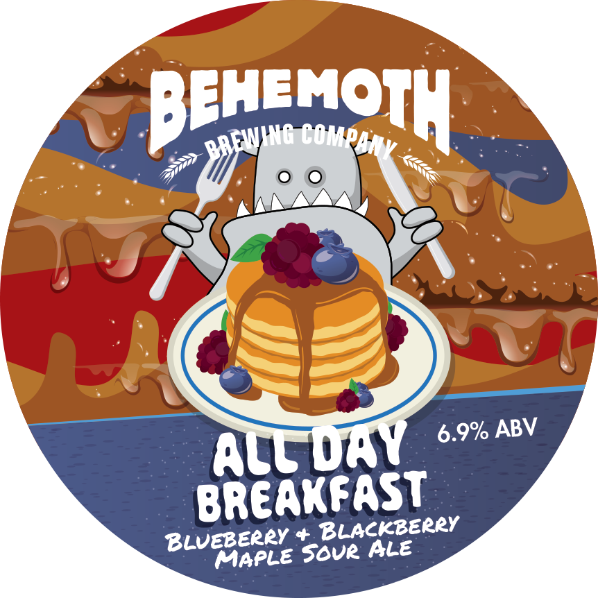 All Day Breakfast blueberry tap badge