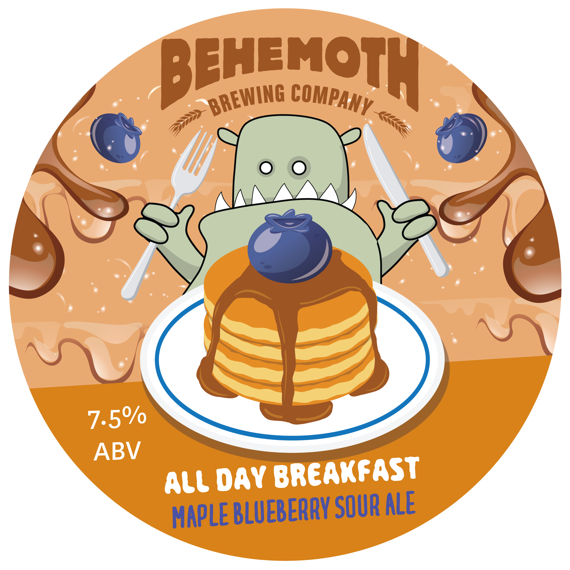 All Day Breakfast - Blueberry Maple Sour Ale tap badge