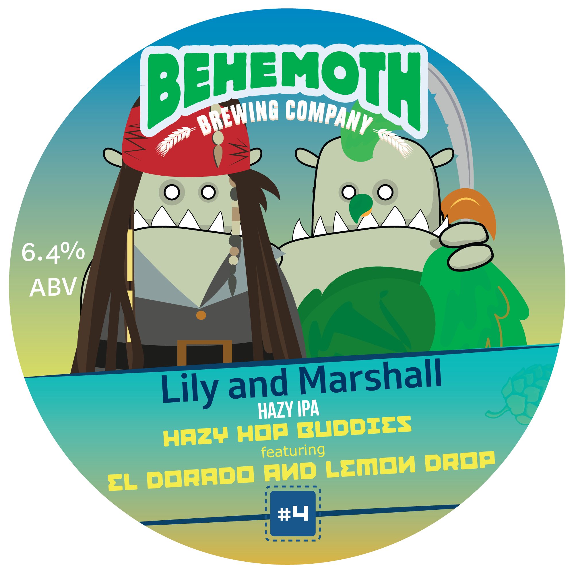 Lily & Marshall - Hazy Hop Buddies #4 tap badge