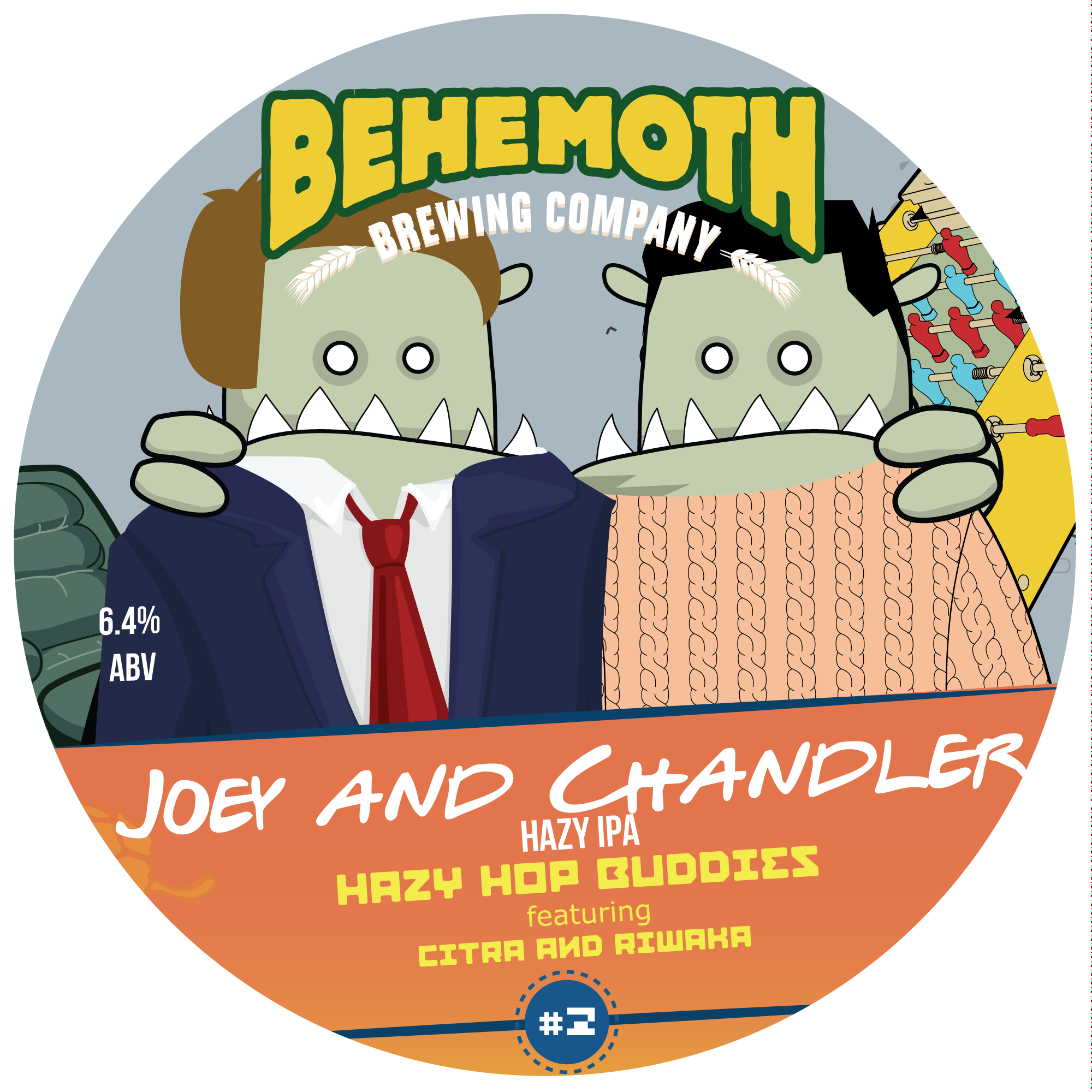 Joey & Chandler - Hazy Hop Buddies #2 tap badge