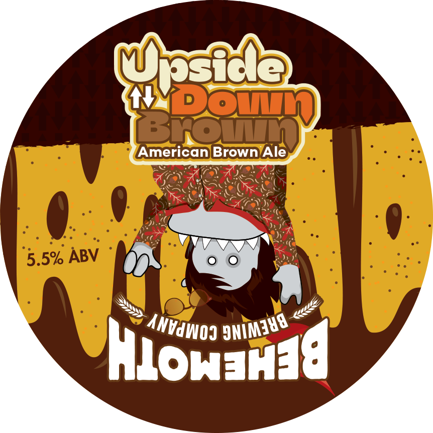 Upside Down Brown tap badge