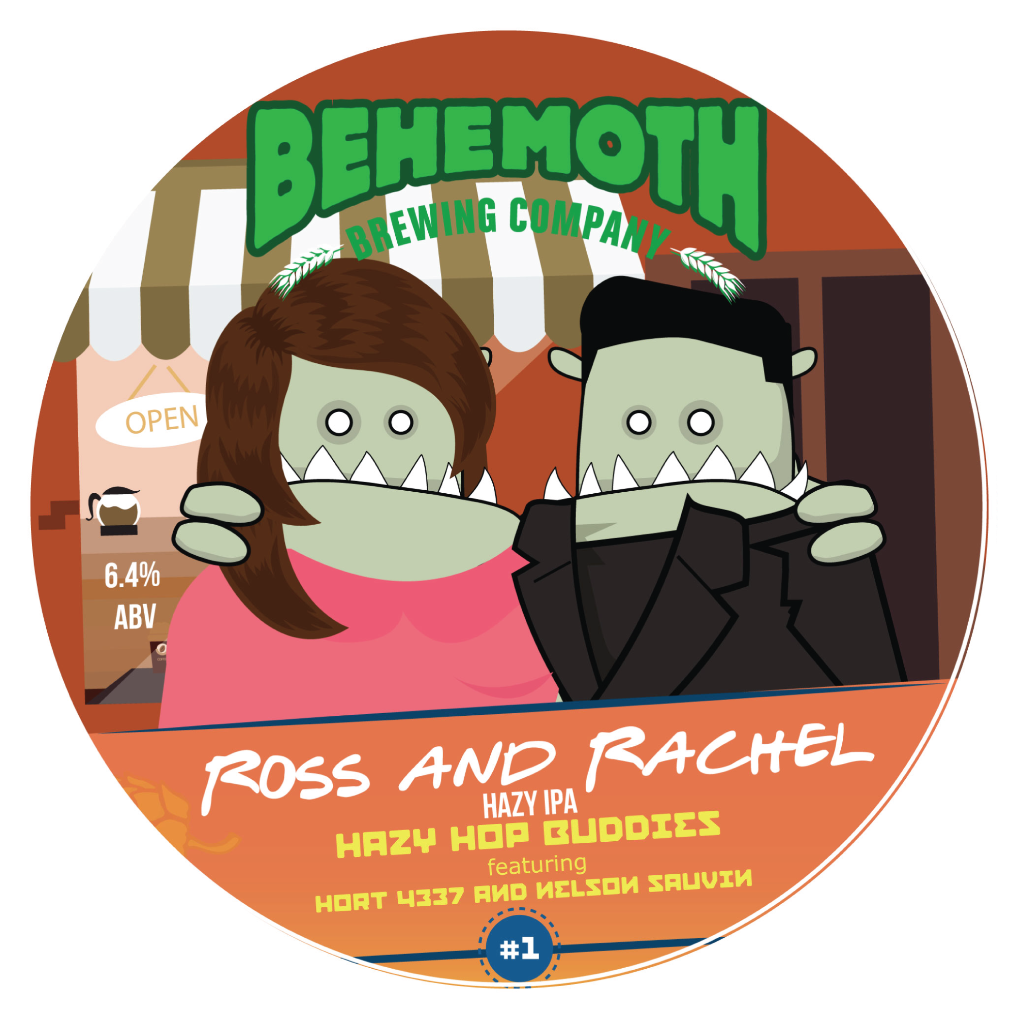 Ross & Rachel - Hazy Hop Buddies #1 tap badge