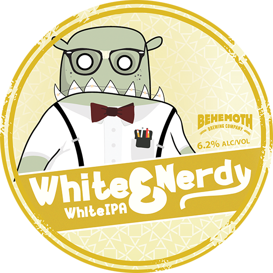 White & Nerdy  tap badge